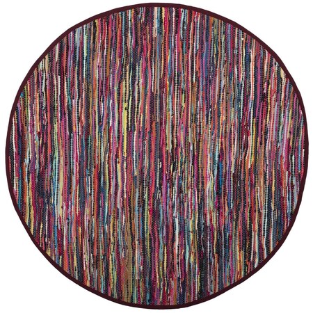 Safavieh Rag Rug Round Area Rug, Multicolor - 6 x 6 ft. RAR128G-6R